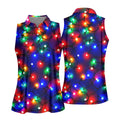 Colorful Christmas Lights Golf Polo Shirt, Christmas Golf Shirt, Golf Tops For Women