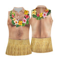Floral Lei Tropical Theme Party Fun Women's Golf Shirts, Hawaiian Golf Shirt, Ladies Golf Polos