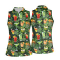 Tropical Cocktail Coconut And Palm Leaf Golf Polo, Hawaiian Golf Shirt, Golf Polo For Women