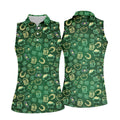 Beer Shamrock Neon Pattern St Patrick's Day Golf Shirt, Women Golf Top, Ladies Golf Shirts