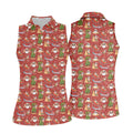 Tropical Santa Summer Christmas Pattern Polo Shirt, Womens Golf Polo, Christmas Shirt