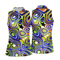 Blue And Green Fluid Art Cool Golf Shirt, Women's Golf Tops, Ladies Golf Shirts, Women's Polo Shirt