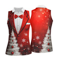 Snow Pine Tree Black And Red Christmas Women Golf Top, Christmas Golf Shirt, Ladies Golf Tops