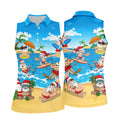 Santa Claus Summer Beach Party Golf Shirt, Golf Polo For Women, Christmas Golf Shirt
