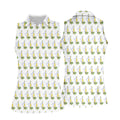 Beer And Lime Palm Tree Pattern Tropical Golf Shirt, Women's Golf Tops, Ladies Golf Shirt