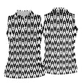 Chess Board Pattern Hawaiian Golf Shirt, Chess Lover Gift Women's Golf Tops, Ladies Golf Shirts