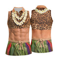 Hawaiian Hula Costume Muscle Polo Shirt, Women's Summer Shirts, Funny Shirts For Women