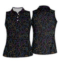 Neon Rubber Duck Pattern Golf Shirt, Ladies Golf Tops, Hawaiian Golf Shirt, Golf Tops For Women