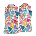 Multicolor Abstract Boob Pattern Golf Polo Shirt, Golf Tops For Women, Ladies Golf Shirt