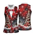 Tuxedo Tree Snowflakes Christmas Golf Shirt, Ladies Golf Shirts, Golf Tops For Women