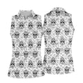 Sugar Skull Paisley Pattern Golf Polo Shirt, Ladies Golf Shirts, Women's Golf Apparel