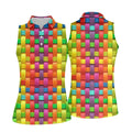 Colorful Interlaced Ribbon Pattern Hawaiian Golf Polo, Golf Tops For Women, Golfing Apparel