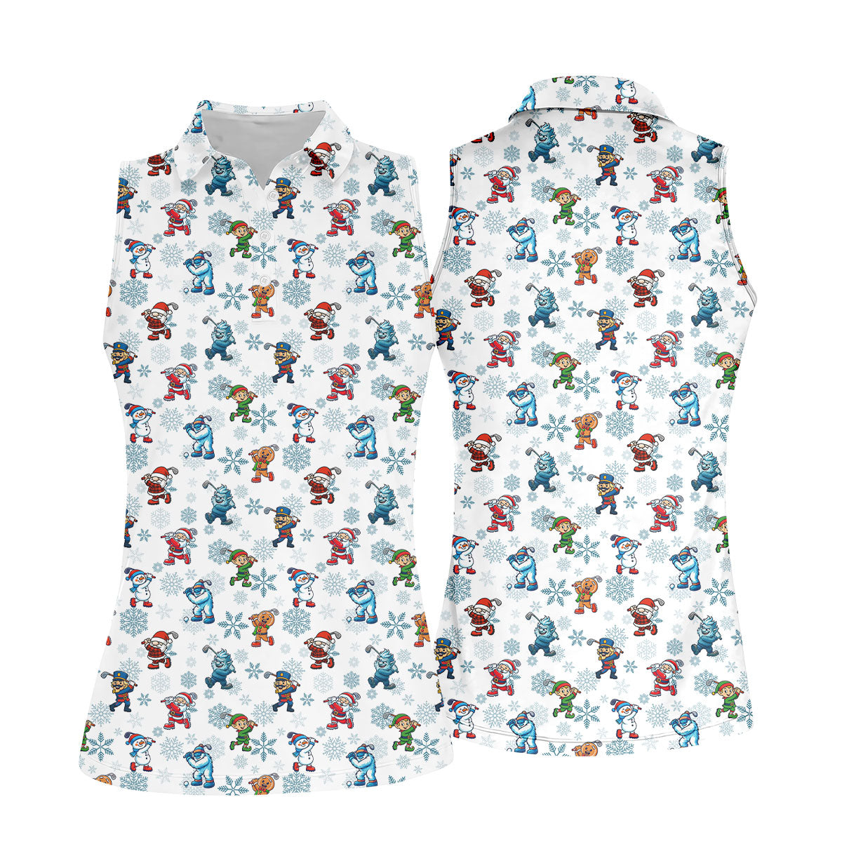 Christmas Characters Golf Pose Funny Golf Shirts, Christmas Golf Shirt, Couple Golf Shirt, Matching Golf Shirt