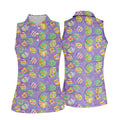Colorful Painted Easter Eggs Women Golf Top, Cute Golf Outfit, Ladies Golf Shirts