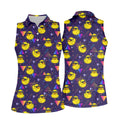 Funny Rubber Duck Retro Pattern Hawaiian Golf Shirt, Women's Golf Tops, Ladies Golf Shirts
