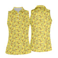 Cute Yellow Rubber Duck Pattern Golf Shirt, Hawaiian Golf Shirt, Golf Tops For Women, Printed Golf Shirt