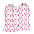 Pink Flamingo Golf Bag Breast Cancer Polo Shirt, Women’s Golf Polo, Ladies Golf Shirts