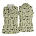 Mushroom Pattern Hand-drawn Art Hawaiian Golf Shirt, Women's Golf Tops, Ladies Golf Shirts