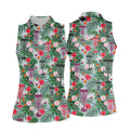 Tropical Disc Golf Basket Floral Polo Shirt, Golf Shirts For Women, Women’s Golf Polo