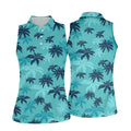 Turquoise Palm Tree Tropical Golf Shirt, Women's Golf Shirt, Golf Polo For Women, Golf Shirts For Women