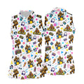 Bigfoot Party Memphis Pattern Retro Golf Shirt, Hawaiian Golf Shirt, Golf Shirt For Women