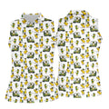 Funny Duck And Golf Cart Pattern Polo Shirt, Womens Golf Polo, Golf Apparel For Women