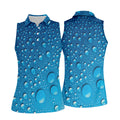 Rain Drops Blue Golf Shirt, Women's Golf Tops, Ladies Golf Shirts, Women's Golf Shirts