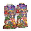 Psychedelic Mushroom Forest Fantasy Golf Polo, Women's Golf Polo, Printed Golf Shirt