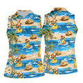 Funny Duck Hawaiian Golf Shirt, Summer Ocean Women's Golf Tops, Ladies Golf Shirts