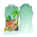 Leprechaun St Patrick's Day Hawaiian Summer Fun Golf Shirt, Golf Shirt For Women, Ladies Golf Shirts