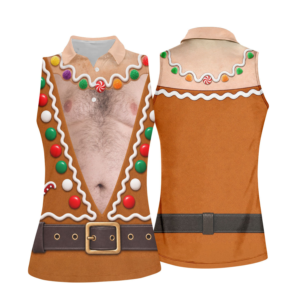 Funny Gingerbread Costume Christmas Golf Shirt, Ladies Golf Top, Women’s Golf Apparel