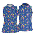 Surfing Alien Space Galaxy Hawaiian Golf Shirt, Golf Shirts For Women, Performance Golf Shirt