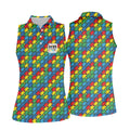 Love Needs No Words Autism Awareness Jigsaw Puzzle Pieces Golf Shirt For Women, Ladies Golf Polos