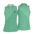 Lawn Mower Logo Cross Pattern Women's Golf Tops, Ladies Golf Shirts, Golfing Apparel