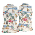 Pit Bull Beach Vacation Tropical Golf Polo Shirt, Golf Shirts For Women, Women's Golf Apparel