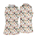 Christmas Sweets Pattern Women Golf Top, Cartoon Print Ladies Golf Polos, Christmas Golf Shirt, Golfing Apparel