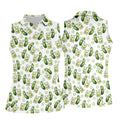 Funny Pickle Hawaiian Golf Shirt, Cartoon Style Women's Golf Tops, Ladies Golf Shirts