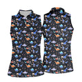 Colorful Dinosaur Hawaiian Golf Shirt, Cute Golf Outfit, Women's Golf Tops, Ladies Golf Shirts