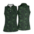 Dinosaurs In The Forest Deep Forest Green Hawaiian Golf Shirt, Women's Polo Shirt