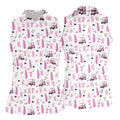 Pink Golf Cart Ribbon Breast Cancer Polo Shirt, Womens Golf Polo, Golf Tops For Women