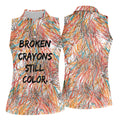 Broken Crayons Still Color Abstract Golf Polo Shirt, Ladies Golf Shirt, Womens Golf Tops