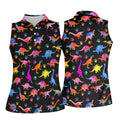 Dinosaur Lover Colorful Golf Shirt, Ladies Golf Shirts, Women's Golf Tops