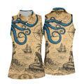 Mermaid Princess Vintage Nautical Hawaiian Golf Shirt, Women's Golf Tops, Ladies Golf Shirts
