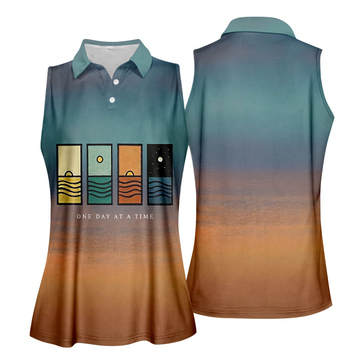 One Day At A Time Mental Health Suicide Prevention Abstract Women’s Golf Polo, Women’s Golf Apparel