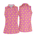 The Pink Taco Seamless Pattern Women's Golf Shirts, Women's Golf Tops, Ladies Golf Shirt