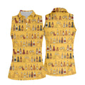 Funny Adult Party Bottle Pattern Golf Shirt, Golf Shirts For Women, Ladies Golf Top