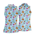 Hummingbird Paradise Golf Shirt, Tropical Flower Garden Pattern, Golf Shirt For Women