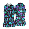 Haunted Ghost Halloween Hawaiian Golf Shirt, Women’s Golf Polo, Golf Shirts For Women