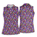 Cute Halloween Icon Pattern Golf Polo Shirt, Women's Golf Polo, Ladies Golf Shirts