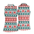 Christmas Reindeer Bells Snowflake Golf Polo Shirt, Women’s Golf Apparel, Ladies Golf Top